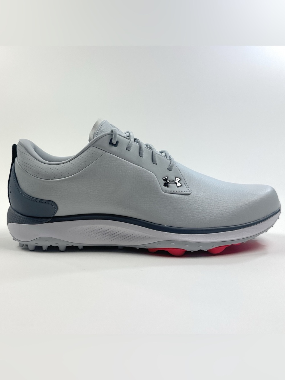 Under Armour Drive Glide Mens 9.5 Gray White Golf Shoes Spikeless 6006123-014